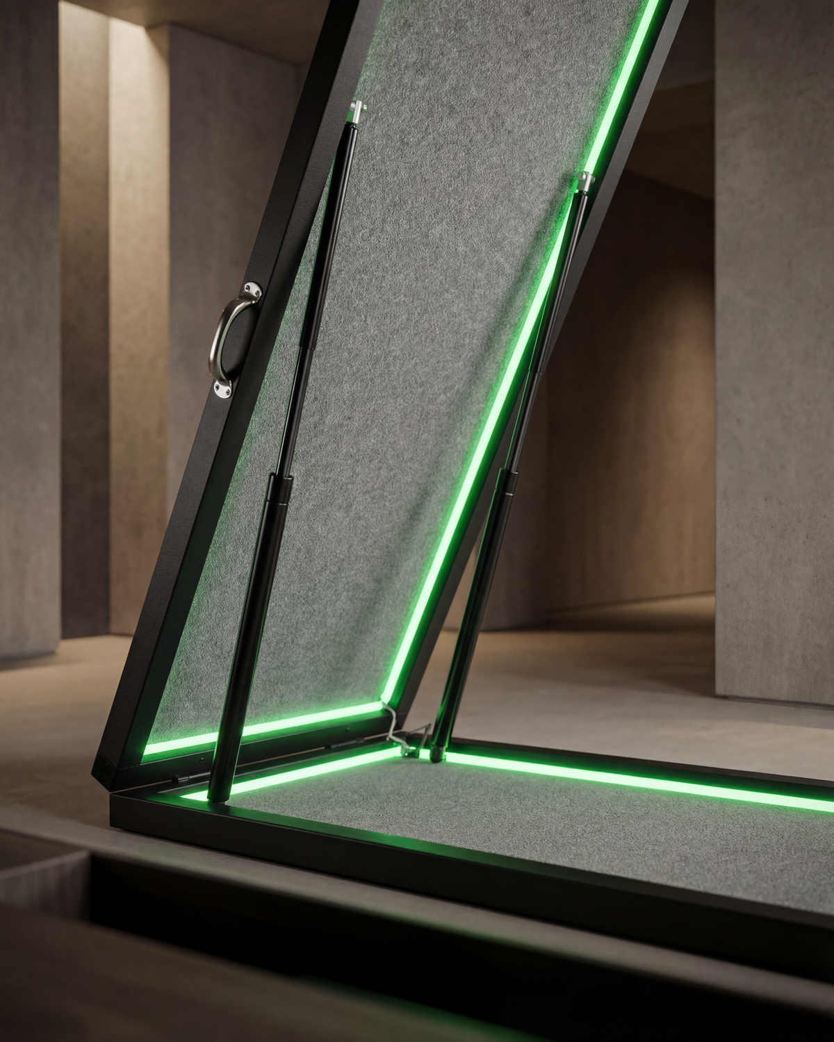 Dartfold LED dartbaan in zwart met houtaccenten